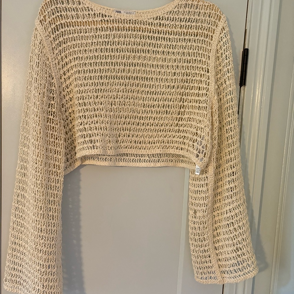 ZARA Women's Cropped Fisherman’s Sweater